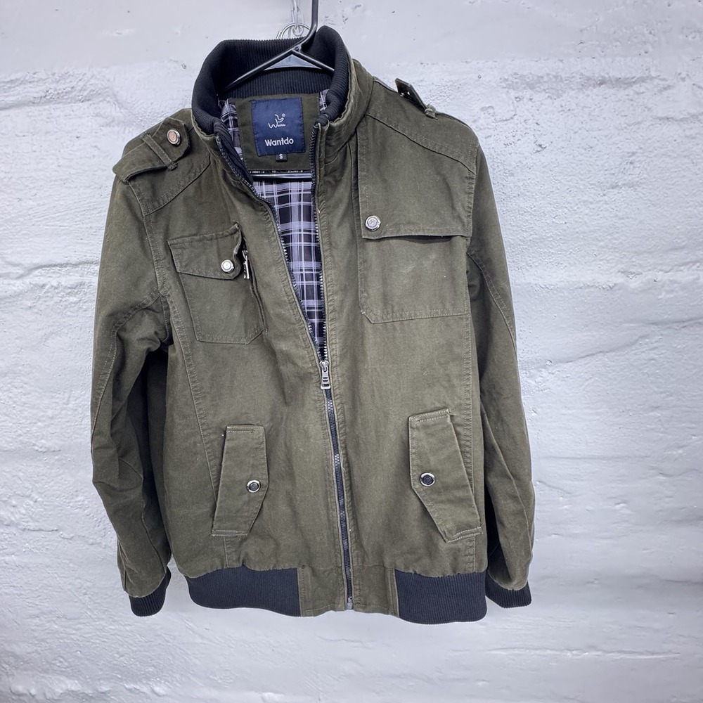 Wantdo Original Brand Mens Jacket Green Size Small Bomber Heavy‎ Fabric